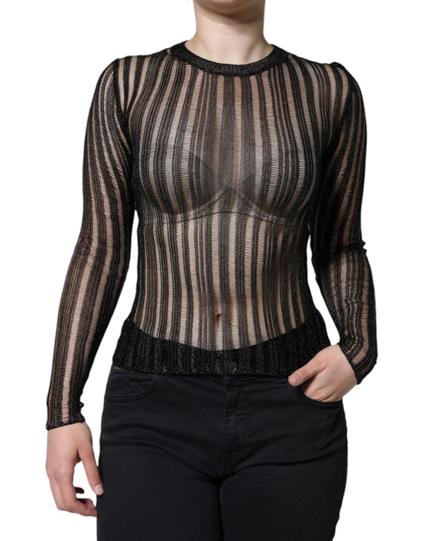 Dolce & Gabbana 80% Viscose 20% Polyester Film Fiber blouse in black