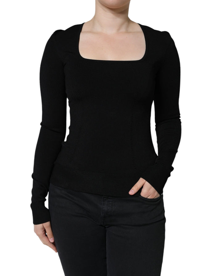 Dolce & Gabbana 72% Viscose 15% Polyester 10% Nylon 3% Elastane blouse in black