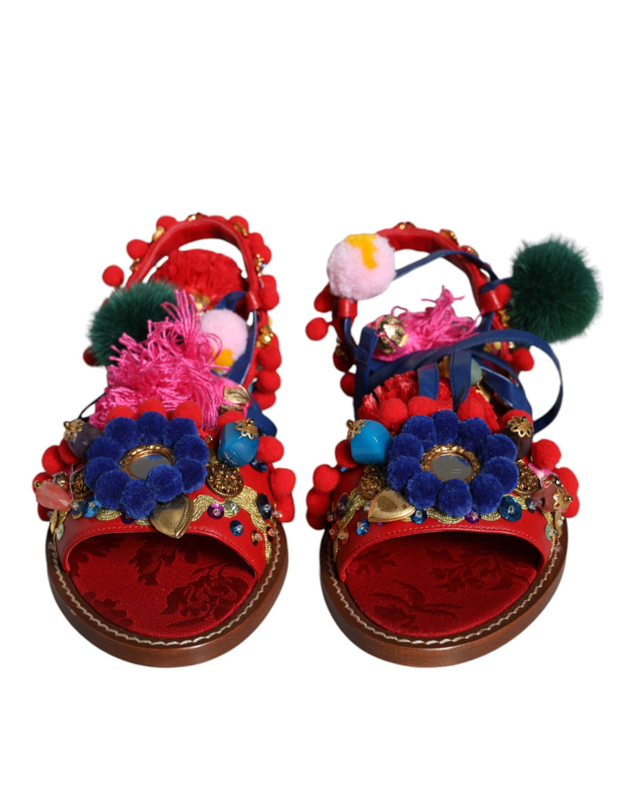 Dolce & Gabbana 48% Leather sandal in multicolor