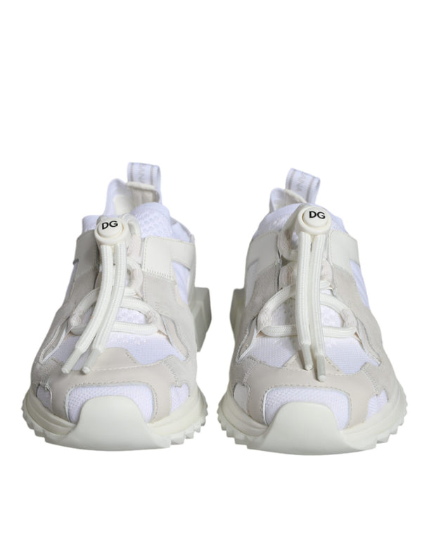 Dolce & Gabbana 10% Cotton 20% Elastane 20% Nylon 20% Polyester 20% Viscose 10% Leather sneaker in white