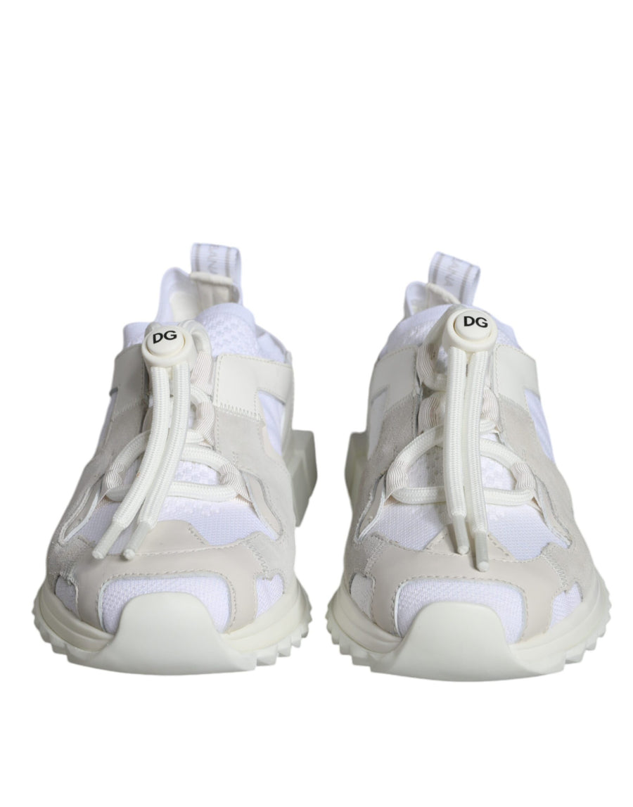 Dolce & Gabbana 10% Cotton 20% Elastane 20% Nylon 20% Polyester 20% Viscose 10% Leather sneaker in white
