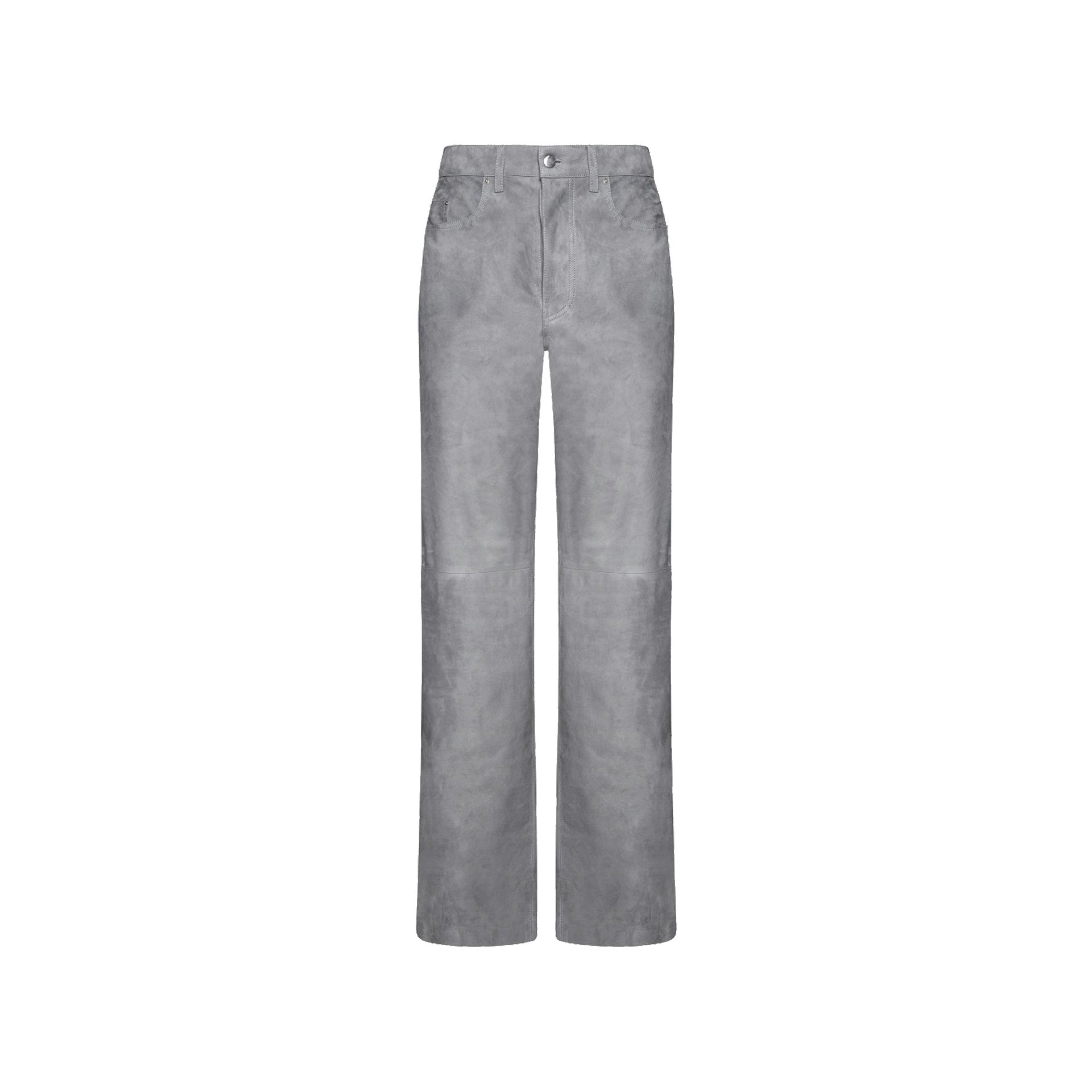 Amiri Leather Pants Gray Sheepskin