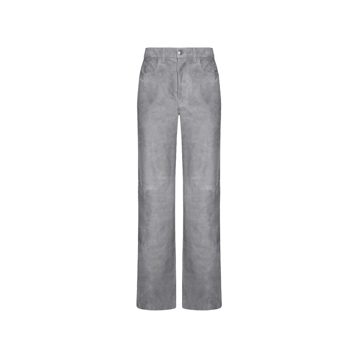 Amiri Leather Pants Gray Sheepskin