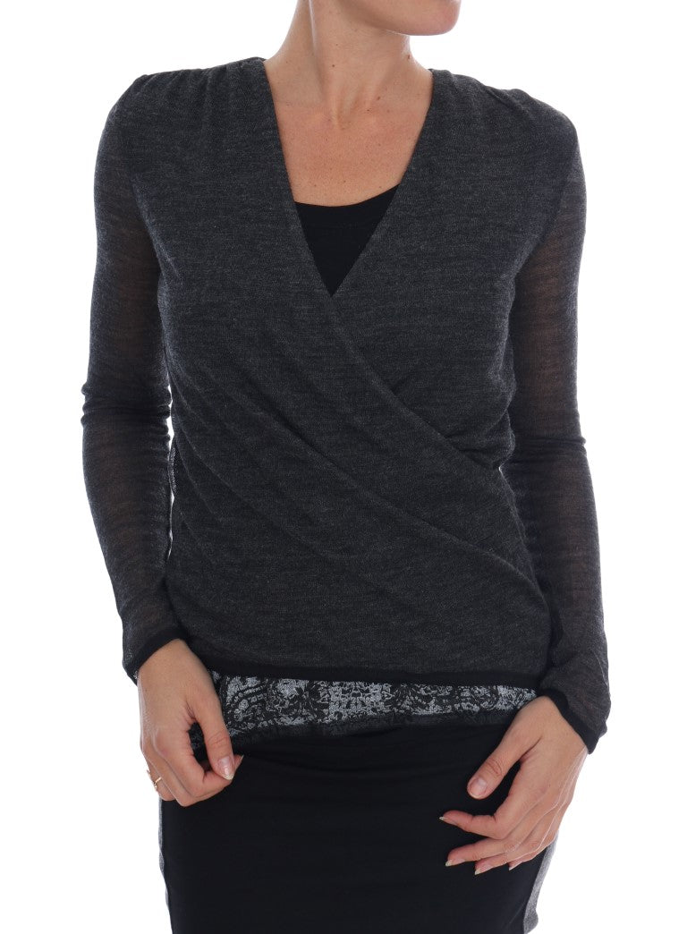 Ermanno Scervino 50% rayon blouse in gray