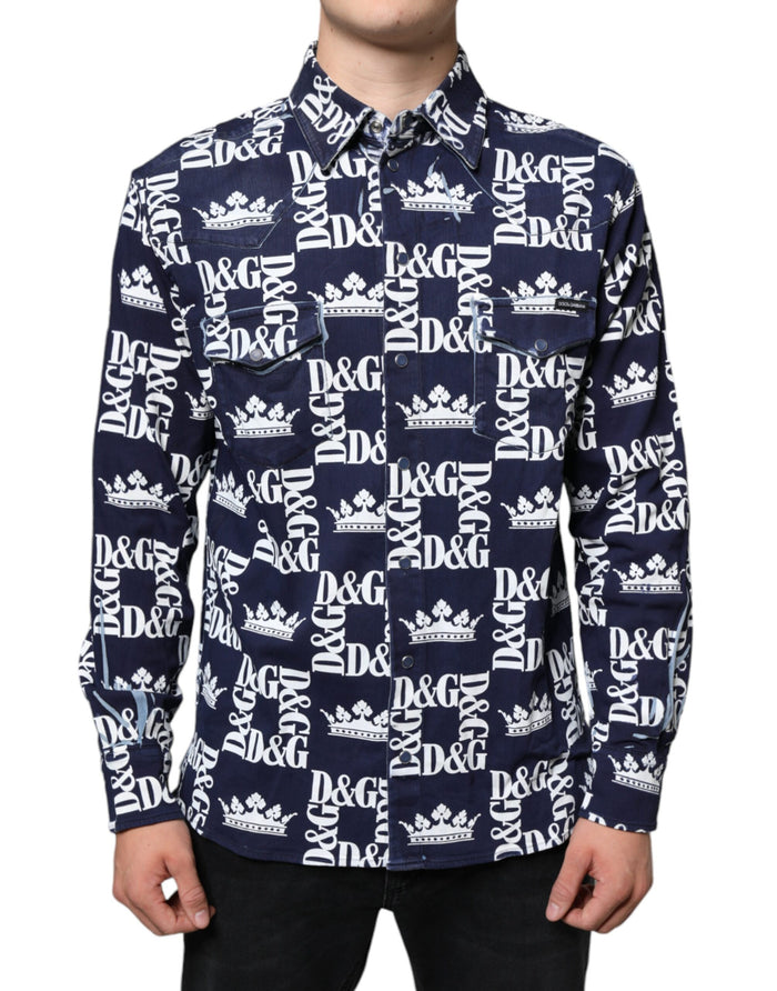 Dolce & Gabbana 98% Cotton shirt in navy
