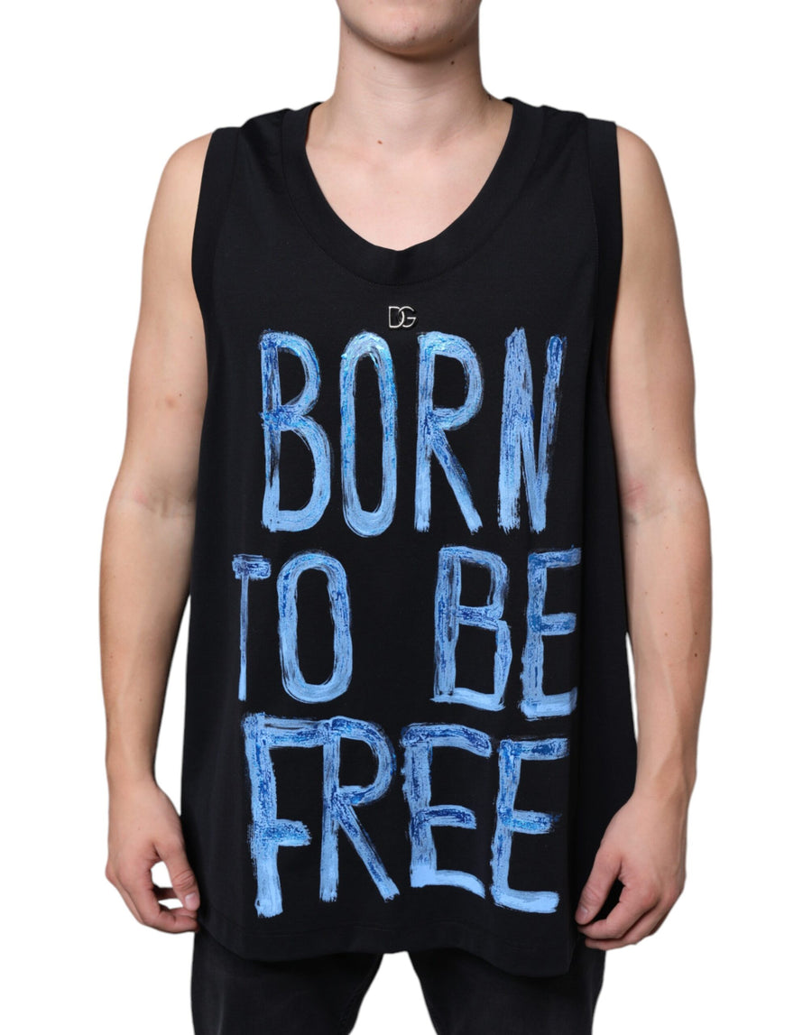 Dolce & Gabbana 67% Cotton tank top in black