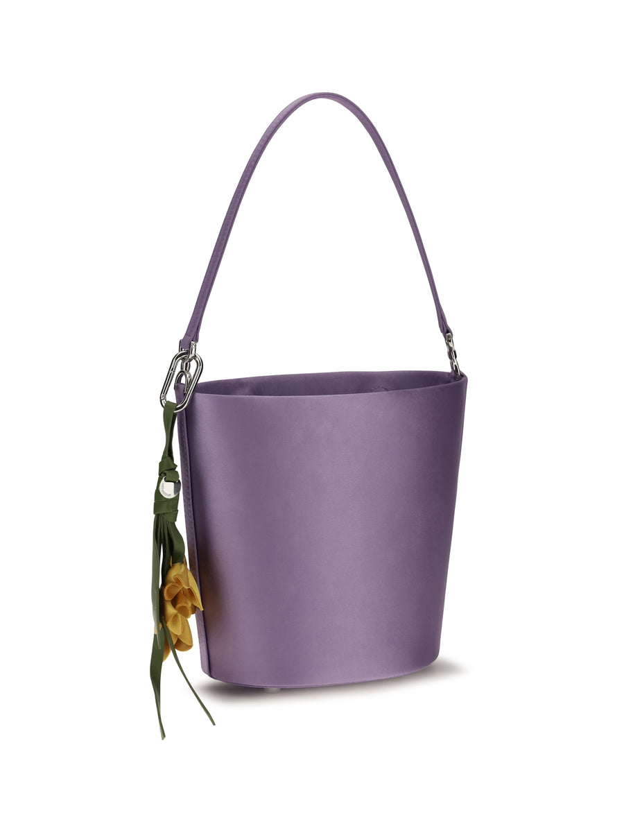 Bucket Bag Lilac Satin Polyester