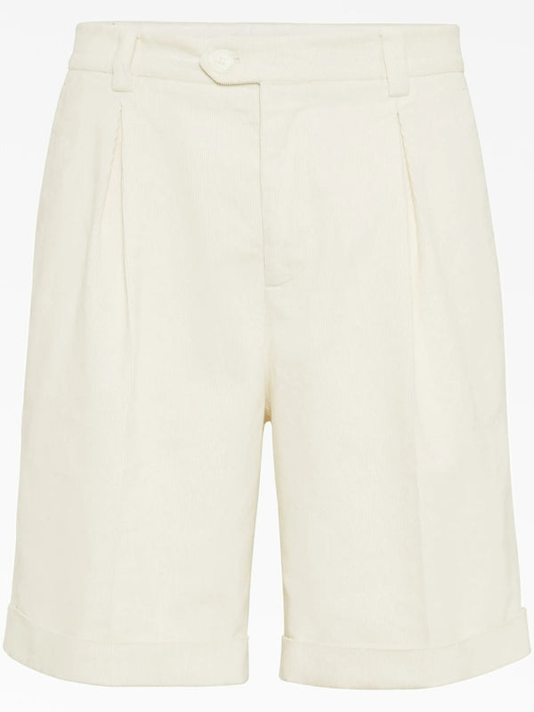 Brunello Cucinelli Mens Off White Tailored Shorts
