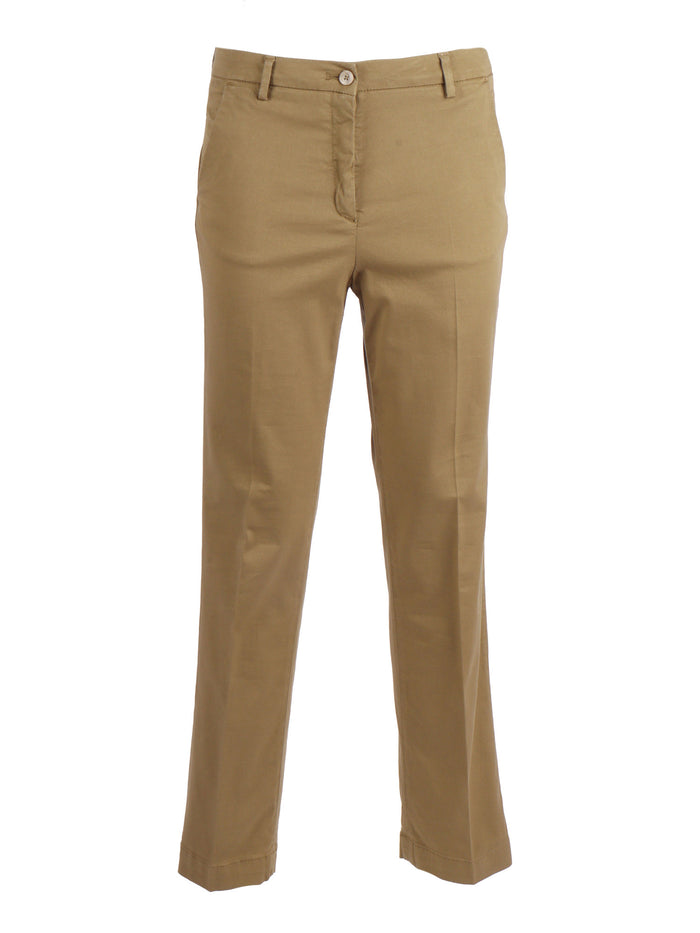 Trousers Brown Cotton Lyocell Elastane