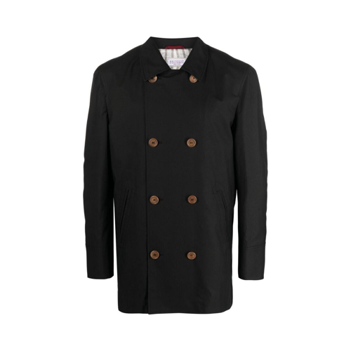 Brunello Cucinelli Mens Black Double Breasted Jacket