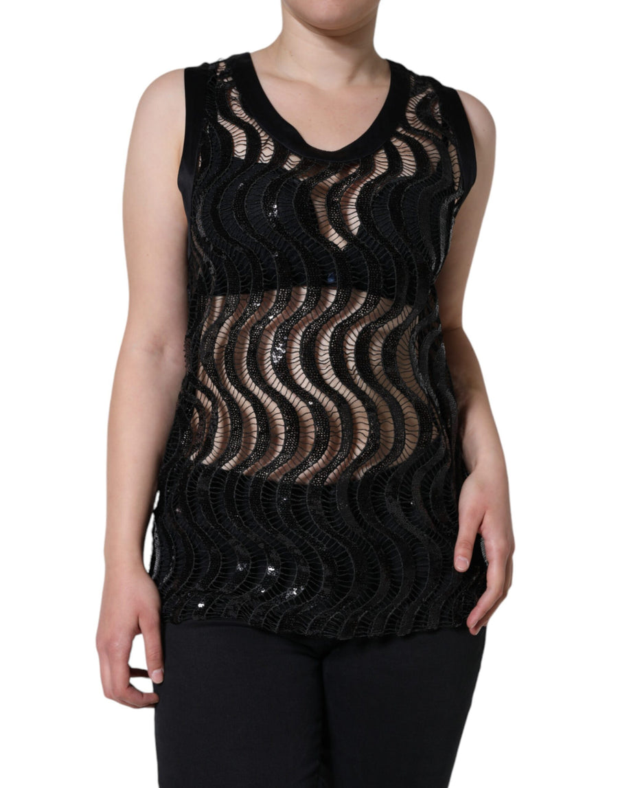 Dolce & Gabbana 100% Polyester tank top in black