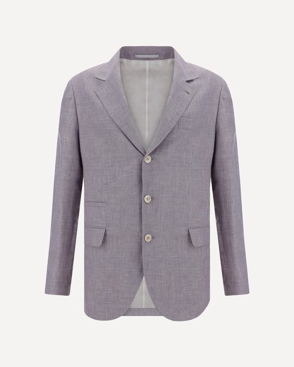 Brunello Cucinelli Mens Lavender Wool Linen Blazer