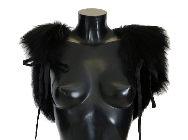 Dolce & Gabbana 95% Silver Fox Fur scarf in black