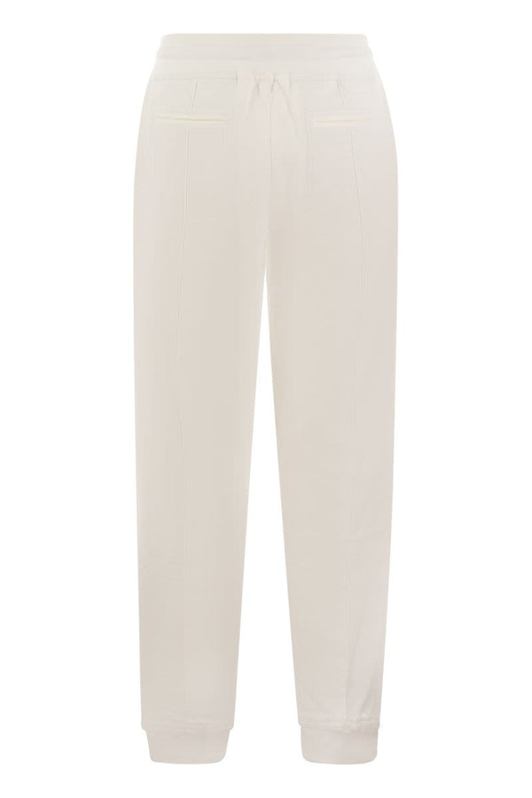 Brunello Cucinelli Mens Off White Cotton Jogger Pants