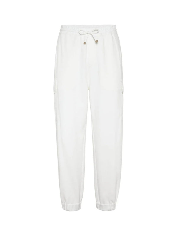 Brunello Cucinelli Mens Off White Relaxed Trousers