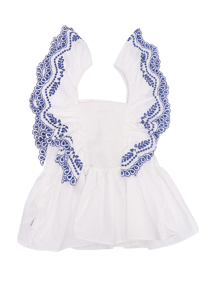 Rosamond Blouse White Cotton Organic