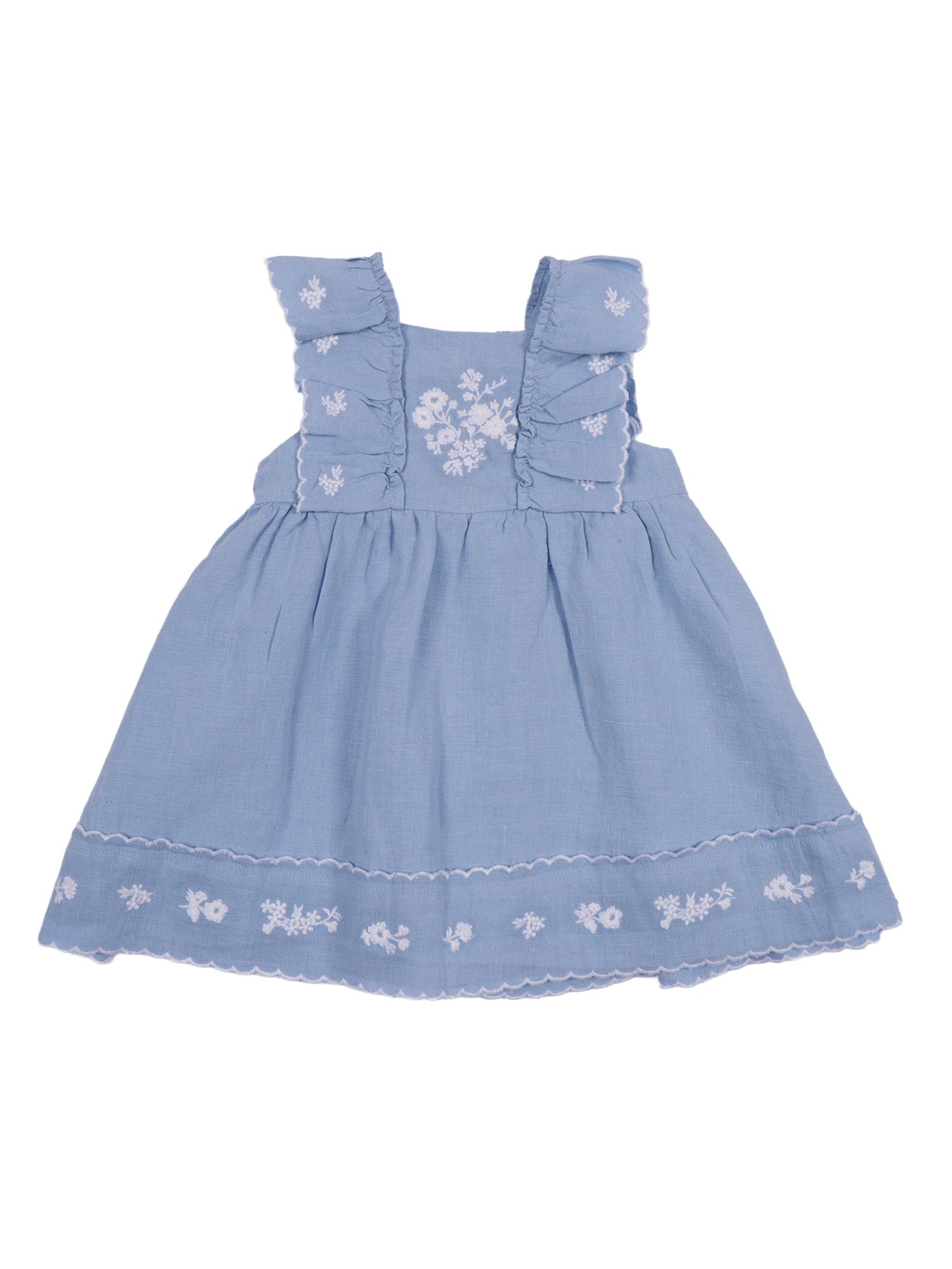 Dress Light Blue Linen Lining Cotton