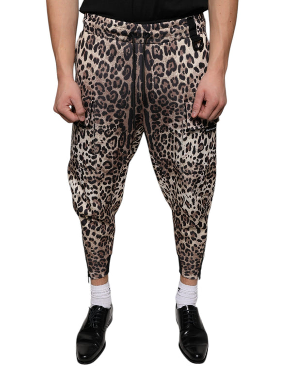 Dolce & Gabbana 86% Polyester jogger pants in brown