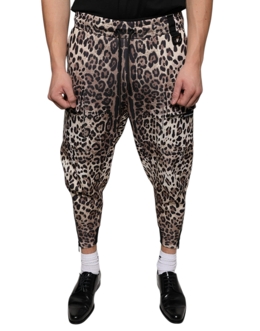 Dolce & Gabbana 86% Polyester jogger pants in brown