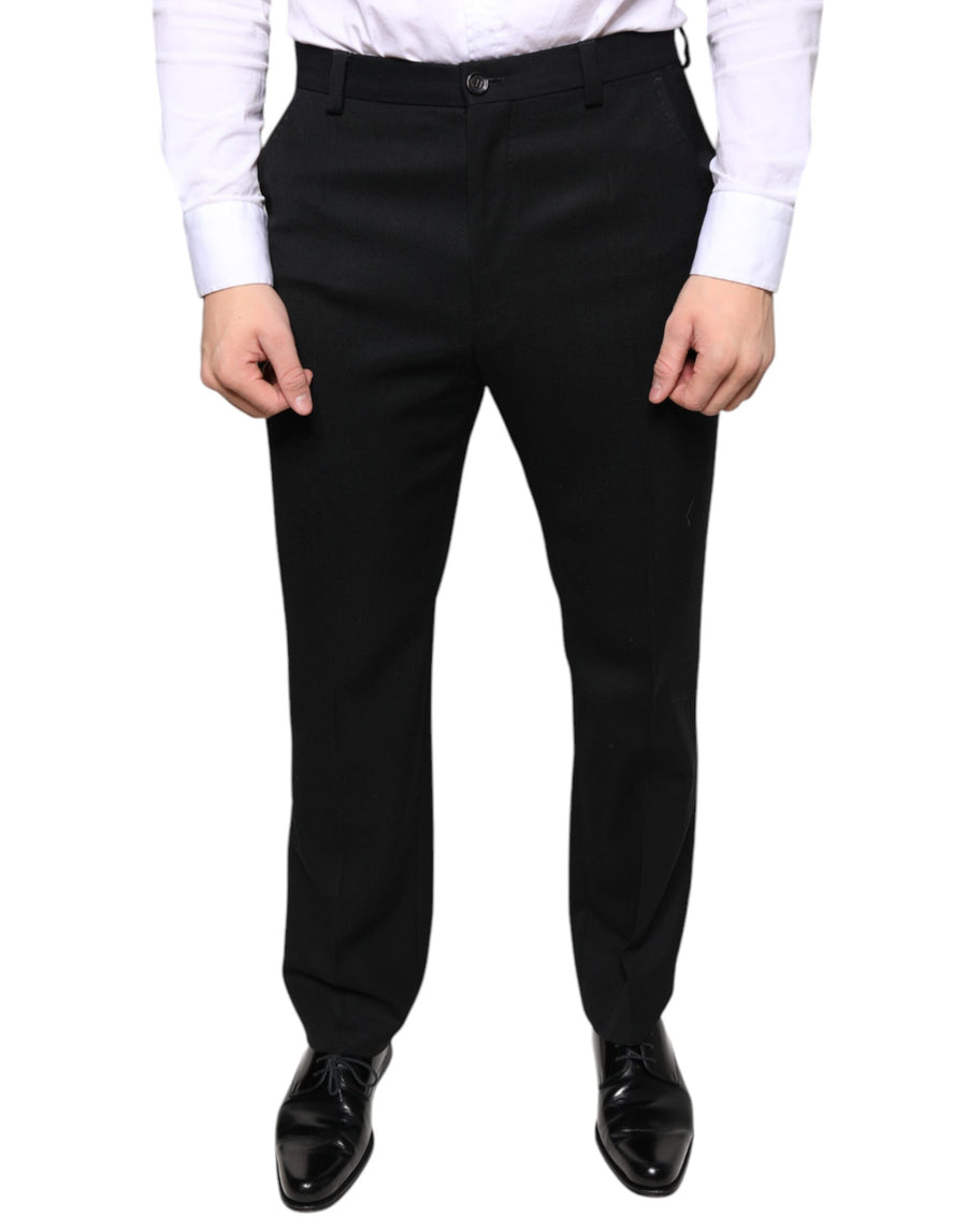 Dolce & Gabbana 97% Wool 3% Elastane trousers in black