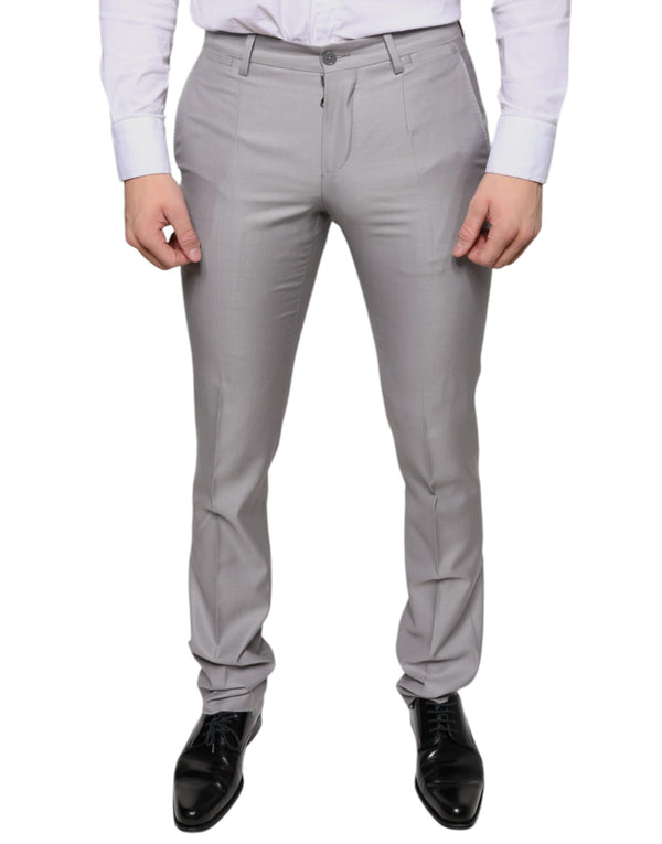 Dolce & Gabbana 82% Virgin Wool 18% Silk trousers in gray