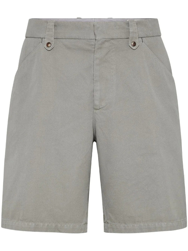 Brunello Cucinelli Mens Light Grey Tailored Shorts One Color