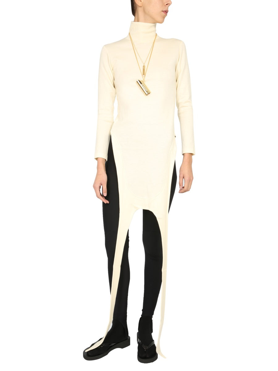 Apron Sweater White Polyester Jumpers