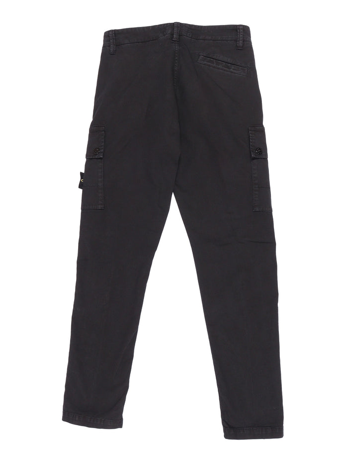 REGULAR TAPERED PANTS Black Cotton Elastane