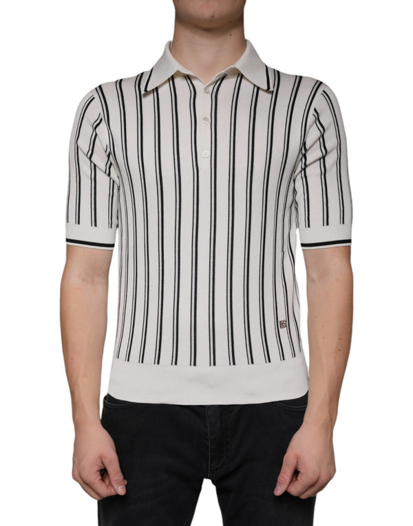 Dolce & Gabbana 100% Silk polo in white