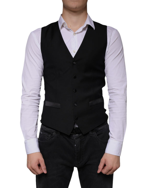 Dolce & Gabbana 77% Virgin Wool vest in black