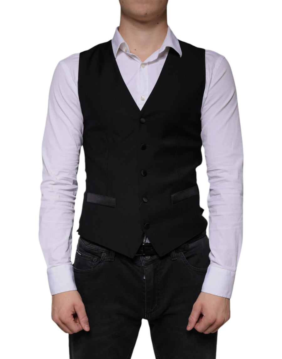 Dolce & Gabbana 77% Virgin Wool vest in black