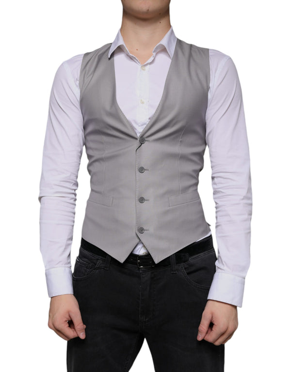 Dolce & Gabbana 82% Virgin Wool 18% Silk waistcoat in gray