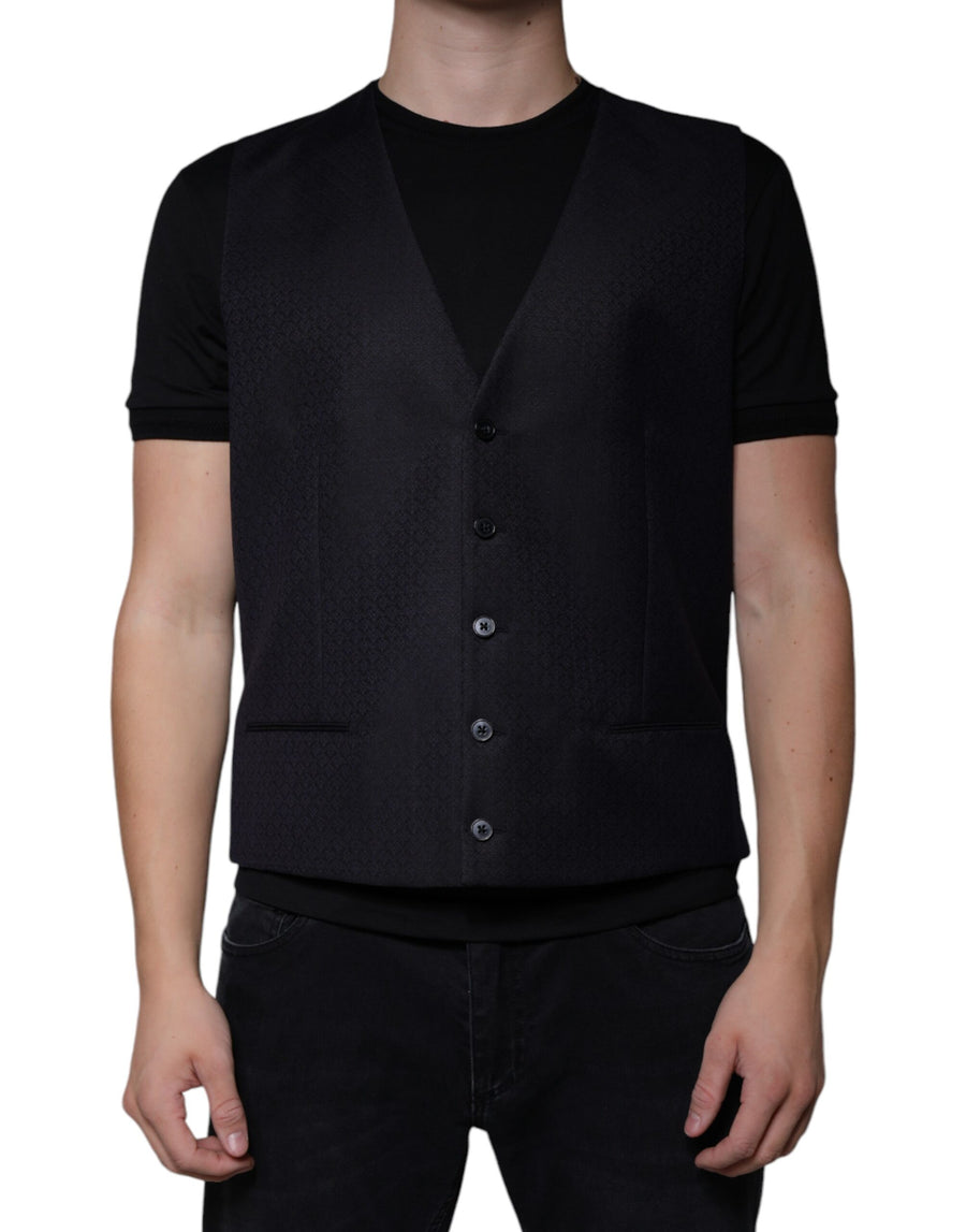 Dolce & Gabbana 70% Wool 30% Mohair vest in black