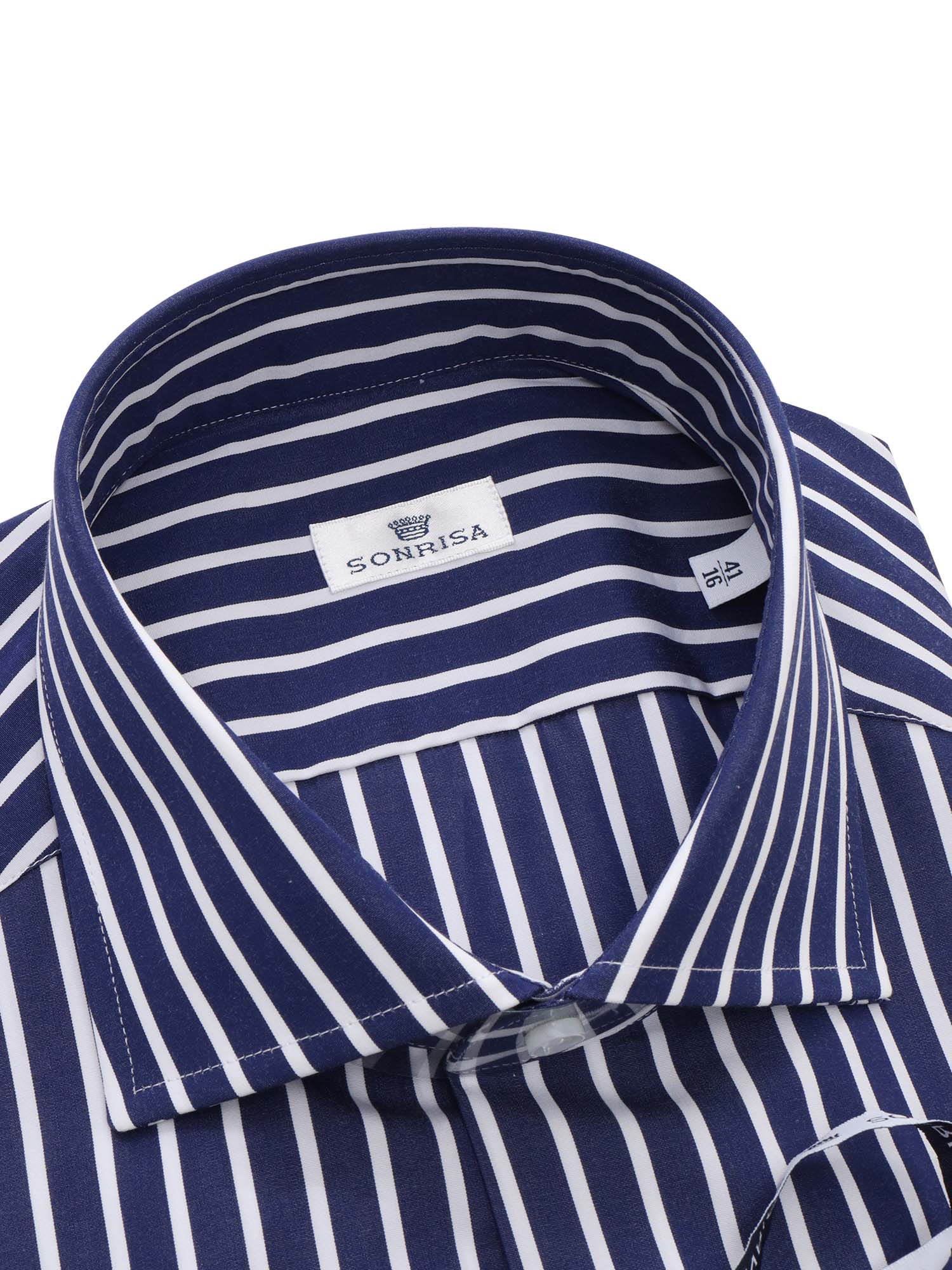 Blue and white striped shirt Cotton