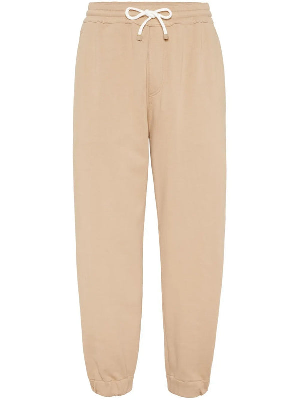 Brunello Cucinelli Mens Beige Tailored Jogger Trousers
