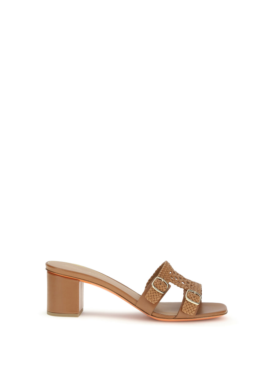Sandals Woven Calf Leather Light Brown Pumps