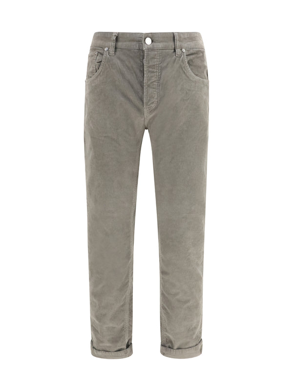 Corduroy Design Pants Tortora Pigmento Cotton