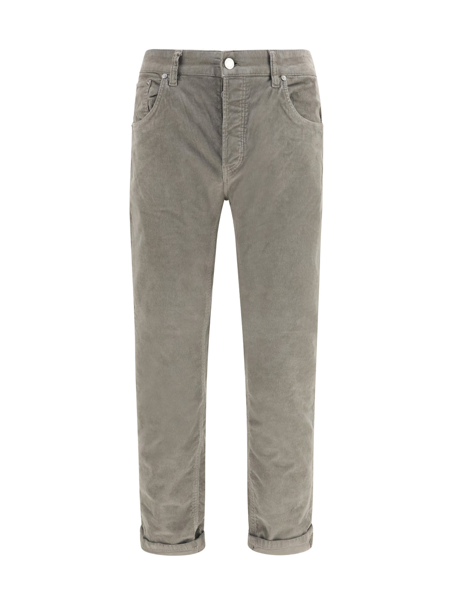 Corduroy Design Pants Tortora Pigmento Cotton