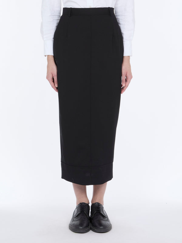 Thom Browne Wool (hopsack) skirt in black