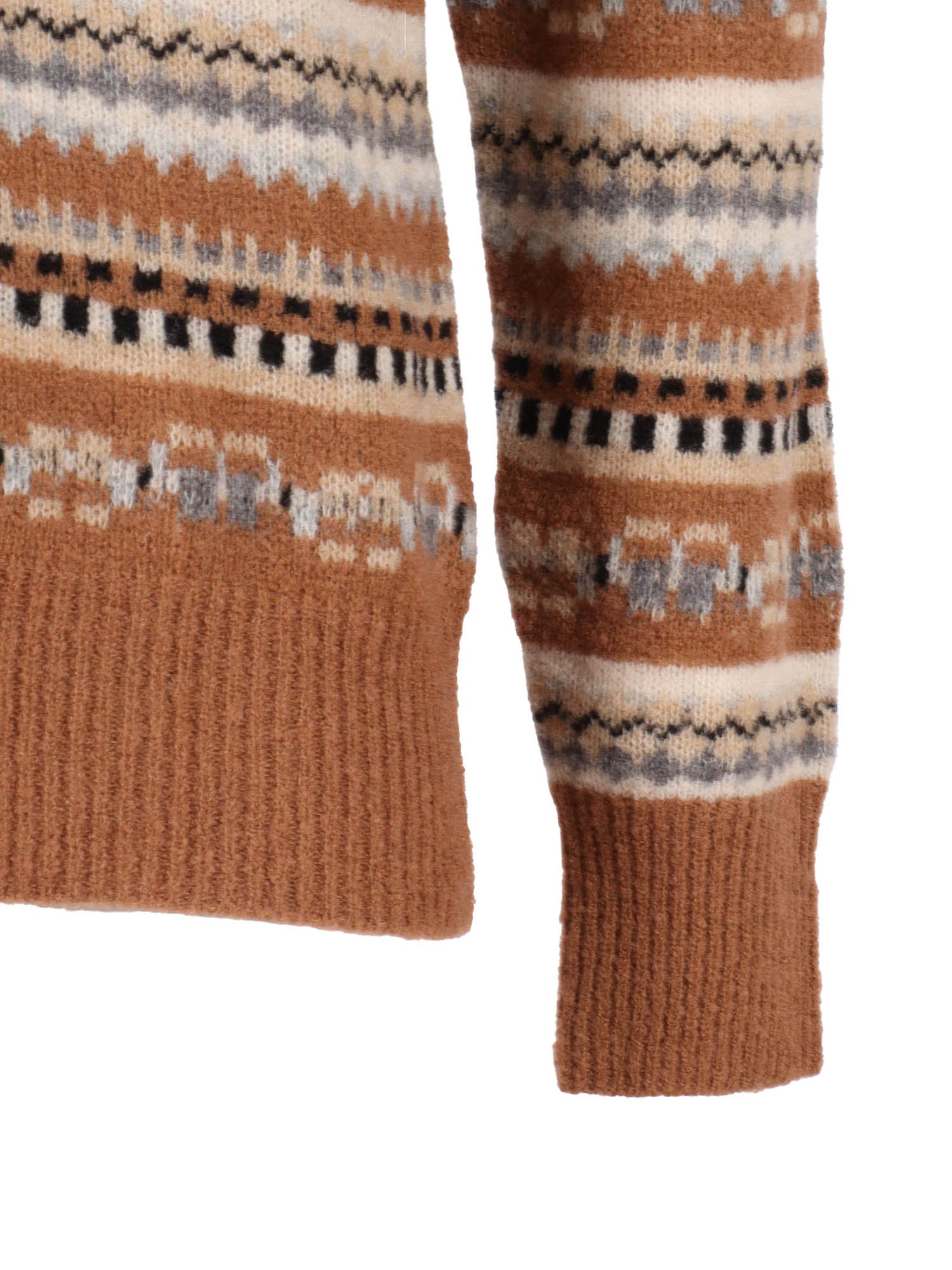 R Neck Pullover Camel Wool Polyamide Crewneck