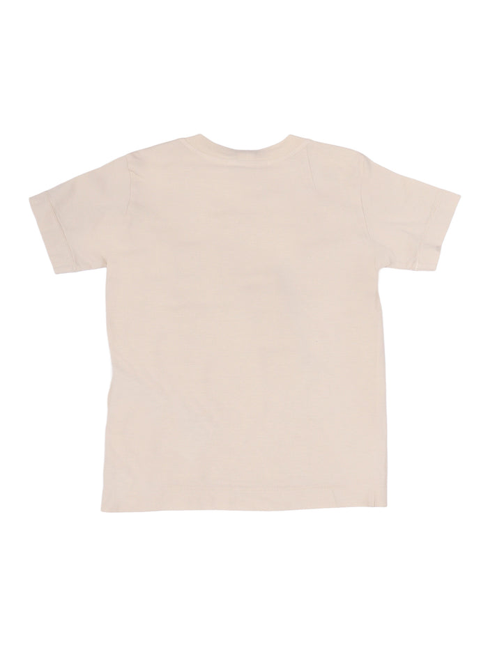 T-Shirt Beige Cotton Short Sleeves