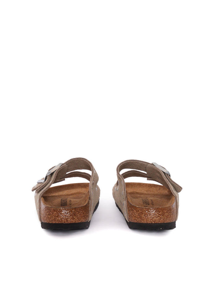 Arizona Rivet taupe, Suede Leather Tortora Sole In Eva Sandal