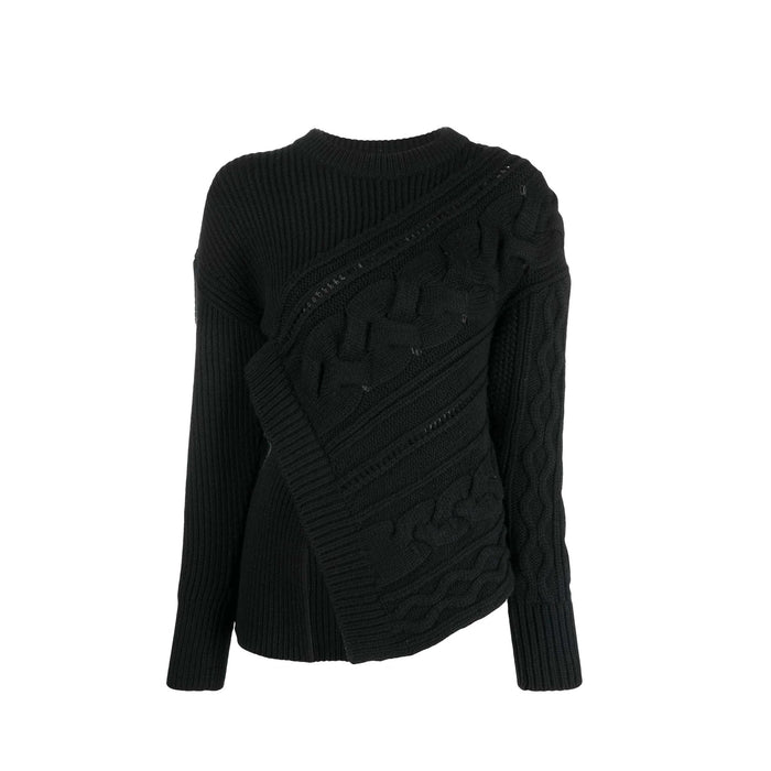 Alexander Mcqueen Asymmetric Wool Jumper Black