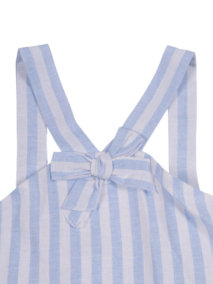 Top Striped Linen-Viscose Blend Light Blue Linen Viscose Lining Cotton