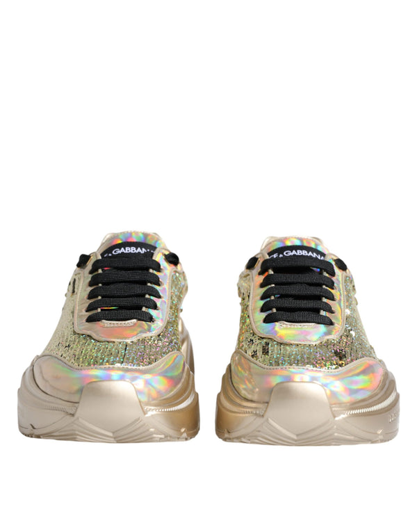 Dolce & Gabbana 76% Polyester sneaker in gold
