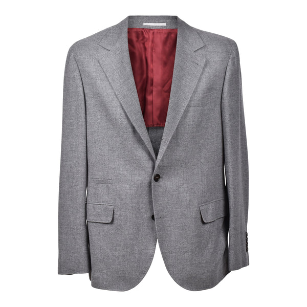 Brunello Cucinelli Mens Grey Cashmere Tailored Blazer Gray