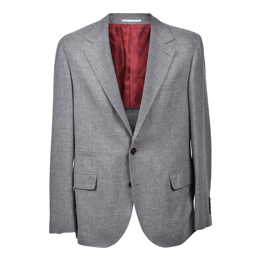 Brunello Cucinelli Mens Grey Cashmere Tailored Blazer Gray