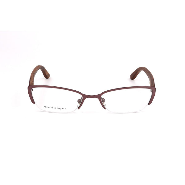 Alexander McQueen AMAMQ4183WCVAC Metal eyeglasses in burgundy