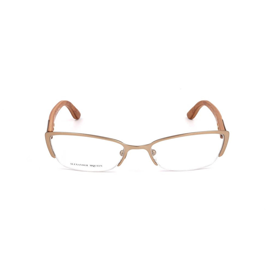 Alexander McQueen AMAMQ4183WCXAC Metal eyeglasses in brown