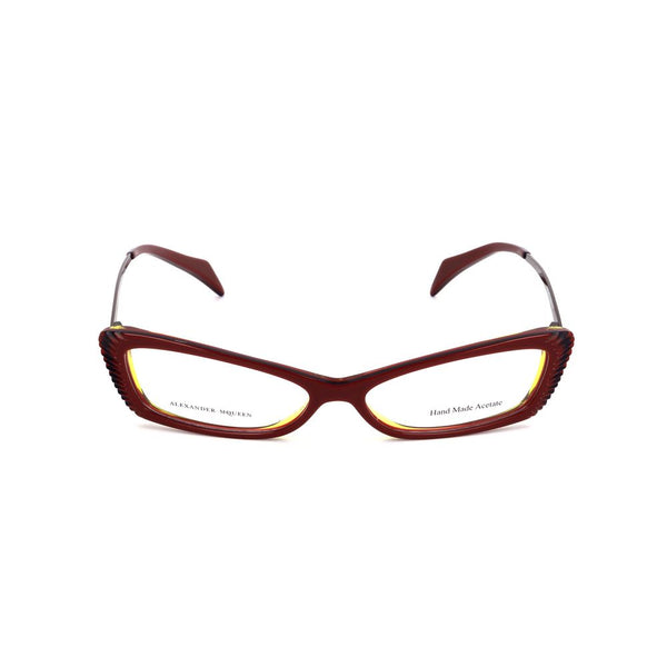 Alexander McQueen AMAMQ4163W0BAC Acetate eyeglasses in burgundy